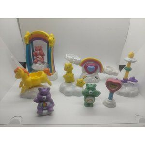 Vtg Care Bears Cares A Lot Set See Saw Swing Set Bouncing Horse Figures TCFC